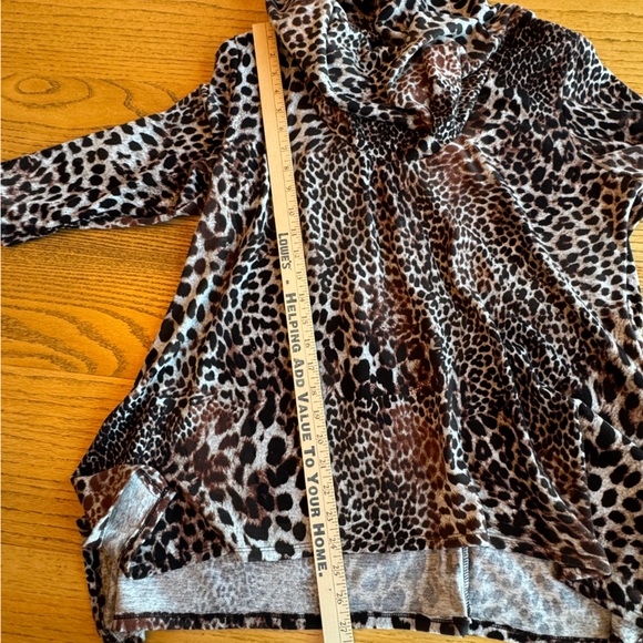 Set Of 2 New Directions Womens XL Leopard Print Draped Cowl Neck 3/4 Long Sleeve - Picture 12 of 14